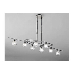 Luminaire Center Suspension Loop télescopique 8 Ampoules G9 ECO Line, chrome poli