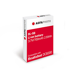 AGFA PHOTO - Batterie Li-on BL-5B compatible appareil compact Agfa DC8200 - Noir