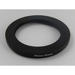 vhbw Adaptateur filtre Step Down métal noir 58mm-43mm pour appareil photo, objectif, filtre, dispositif pare-soleil, extension objectif