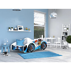 Kids Literie Lit Enfant Voiture 70x140 21 PAT PATROUILLE Thème Livré avec sommiers et matelas en mousse de 7cm