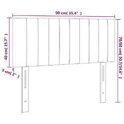 vidaXL Tête de lit à LED Bleu foncé 90x5x78/88 cm Velours pas cher