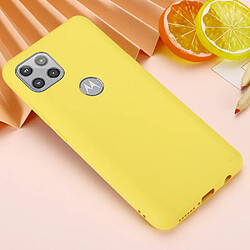 Coque en silicone souple avec sangle jaune pour votre Motorola Moto G 5G