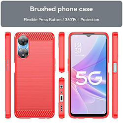 Htdmobiles Coque pour Oppo A58 5G / A78 5G - housse etui silicone gel carbone + film ecran - ROUGE