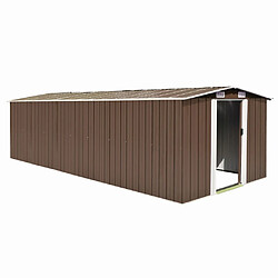 vidaXL Abri de jardin 257x580x181 cm Métal Marron