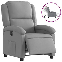 vidaXL Fauteuil inclinable électrique Gris clair Tissu