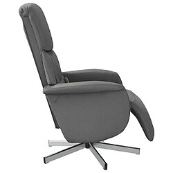 Acheter vidaXL Fauteuil inclinable de massage et repose-pieds gris foncé tissu