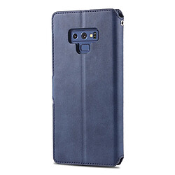 Avis Wewoo Housse Coque Pour Galaxy Note 9 AZNS Texture du mollet Etui en cuir avec rabat horizontal magnétique PU support et fentes cartes et cadre photo Bleu