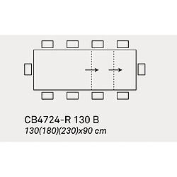 Avis Inside 75 Table extensible 10 couverts EMINENCE 230 cm pieds métal plateau stratifié blanc