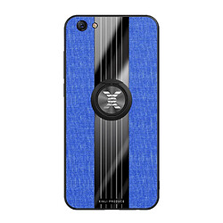 Wewoo Coque Souple Pour OPPO R9S Plus XINLI tissu de couture Antichoc TPU Housse de protection avec support de bague Bleu