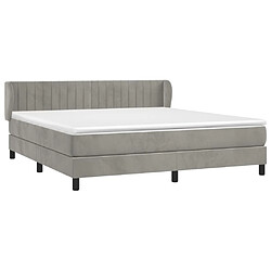 Avis Maison Chic Lit Adulte - Lit simple Lit à sommier tapissier et matelas moelleux - Meuble de Chambre - Gris clair 160x200cm Velours -MN56684