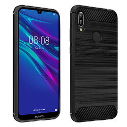 Avizar Coque Huawei Y6 2019 / Y6S et Honor 8A Souple Carbone Effet Métal Brossé noir