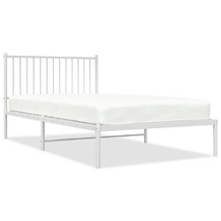 Maison Chic Lit adulte - Cadre de lit métal avec tête de lit pour chambre blanc 107x203 cm -MN80073