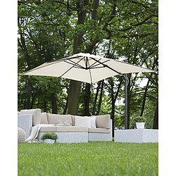 Beliani Parasol de jardin beige clair carré 250 x 250 cm MONZA