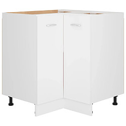 vidaXL Armoire plancher d'angle Blanc 75,5x75,5x80,5 cm Aggloméré