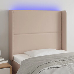 Maison Chic Tête de lit moderne à LED lumineuse pour chambre - Décoration de lit Cappuccino 83x16x118/128 cm Similicuir -MN43855