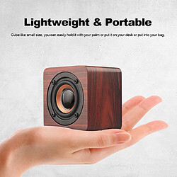 Universal Mini haut-parleur Bluetooth en bois Haut-parleur portable sans fil Subwoofer Puissant Boîte Son Musique Magic Magic Cube pour Smartphone | Haut-Parleur Portable (Rouge)