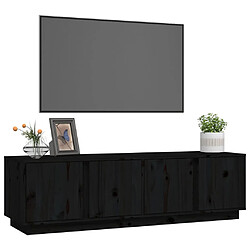 Avis vidaXL Meuble TV Noir 140x40x40 cm Bois de pin massif