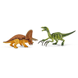 Schleich Figurine dinosaure : Tricératops et thérizinosaure