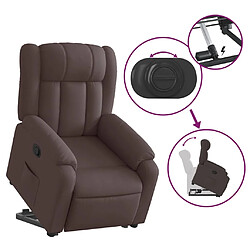 Acheter vidaXL Fauteuil inclinable marron foncé tissu