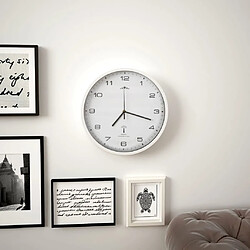 Decoshop26 Horloge murale radioguidée avec mouvement à quartz 31 cm Blanc DEC022249