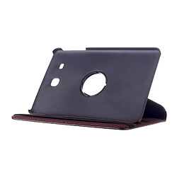 Wewoo Housse Étui marron pour Samsung Galaxy Tab E 9.6 Litchi Texture en cuir de rotation de 360 degrés avec support multifonctionnel pas cher