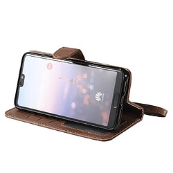 Acheter Wewoo Housse Coque Pour Huawei P20 Étui de protection à rabat horizontal de couleur unie avec support et fentes cartes et portefeuille et cadre photo et lanière marron