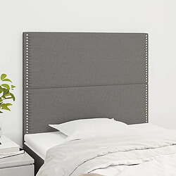 Maison Chic Lot de 2 Têtes de lit design pour chambre - Décoration de lit Gris foncé 80x5x78/88 cm Tissu -MN28303