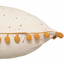 Avis Coussin Déco Enfant Pompons 30x50cm Ocre