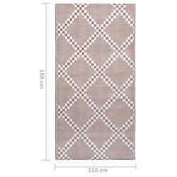 vidaXL Tapis d'extérieur Marron 120x180 cm PP pas cher