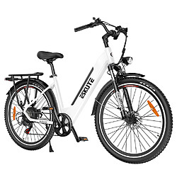 Vélo électrique ESKUTE ES-26-LJ, moteur Bafang 250 W, batterie 36 V 20 Ah, 26 x 1,75 pouces, 25 km/h, 120 km- Blanc