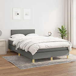 Avis Maison Chic Lit adulte- Lit + matelas,Sommier à lattes de lit avec matelas gris foncé 120x190cm tissu -GKD26776