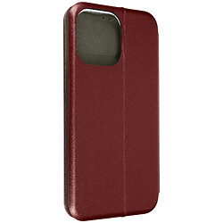 Avizar Housse iPhone 14 Pro Clapet Porte-carte Support vidéo Finition Satinée bordeaux