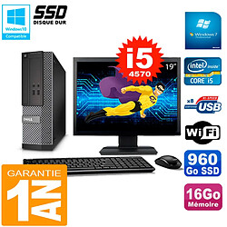 PC DELL 3020 SFF Ecran 19" Core I5-4570 RAM 16Go Disque 960 Go SSD Wifi W7 - Occasion