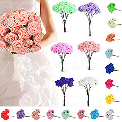 10x Teint Mousse Roses Fleur Artificielle Mariée Bouquet Parti Décor Blanc