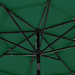 ComfortXL Parasol à 3 Niveaux Avec Mât En Aluminium Vert 3 M pas cher