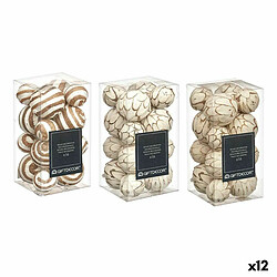 Gift Decor Jeu de boules décoratives Marron Blanc (12 Unités)