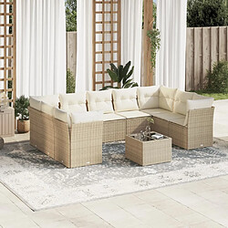 Maison Chic Salon de jardin avec coussins 10 pcs | Ensemble de Table et chaises | Mobilier d'Extérieur beige résine tressée -GKD35737