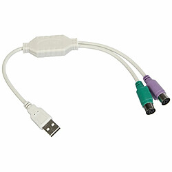 Adaptateur PS/2 vers USB Akyga AK-AD-15 25 cm