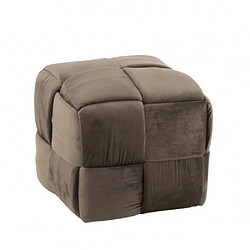 Inside 75 Pouf CORIE Carré 1 personne Textile/ Bois Gris Foncé