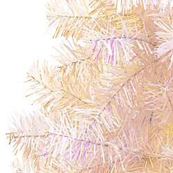 Avis vidaXL Sapin de Noël artificiel pointes iridescentes Blanc 180 cm PVC