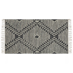 Beliani Tapis en coton 140 x 200 cm noir et blanc ARBAA