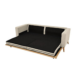 Acheter Vente-Unique Canapé 3 places convertible en tissu beige KENZA