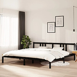 vidaXL Cadre de lit sans matelas noir bois massif 200x200 cm 