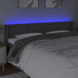 Avis vidaXL Tête de lit à LED Gris foncé 183x16x78/88 cm Tissu