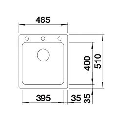 Blanco Evier à encastrer Naya 45, Cuve sur plan , Silgranit, 527309