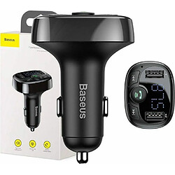 Transmetteur FM Type Baseus T Bluetooth 2xUSB microSD (czarny)