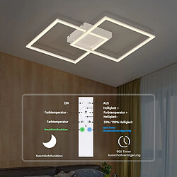 Acheter ZMH LED Ceiling Light 2 Modern Square Crystal Design Dimmable with Remote Control 52W