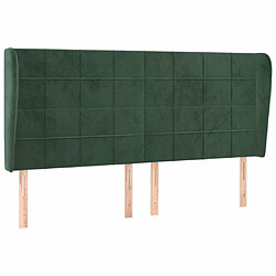 Maison Chic Tête de lit moderne avec oreilles pour chambre - Décoration de lit Vert foncé 163x23x118/128 cm Velours -MN54023