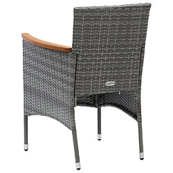 Maison Chic Lot de 4 Chaises de salle à manger de jardin - Fauteuil d'extérieur Résine tressée Gris -MN82831 pas cher