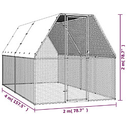 Acheter vidaXL Poulailler 2x4x2 m acier galvanisé